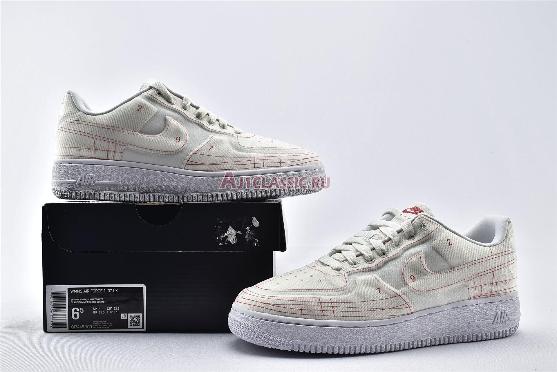 New Nike Wmns Air Force 1 07 Low LX "Summit White" CI3445-100 Shoes