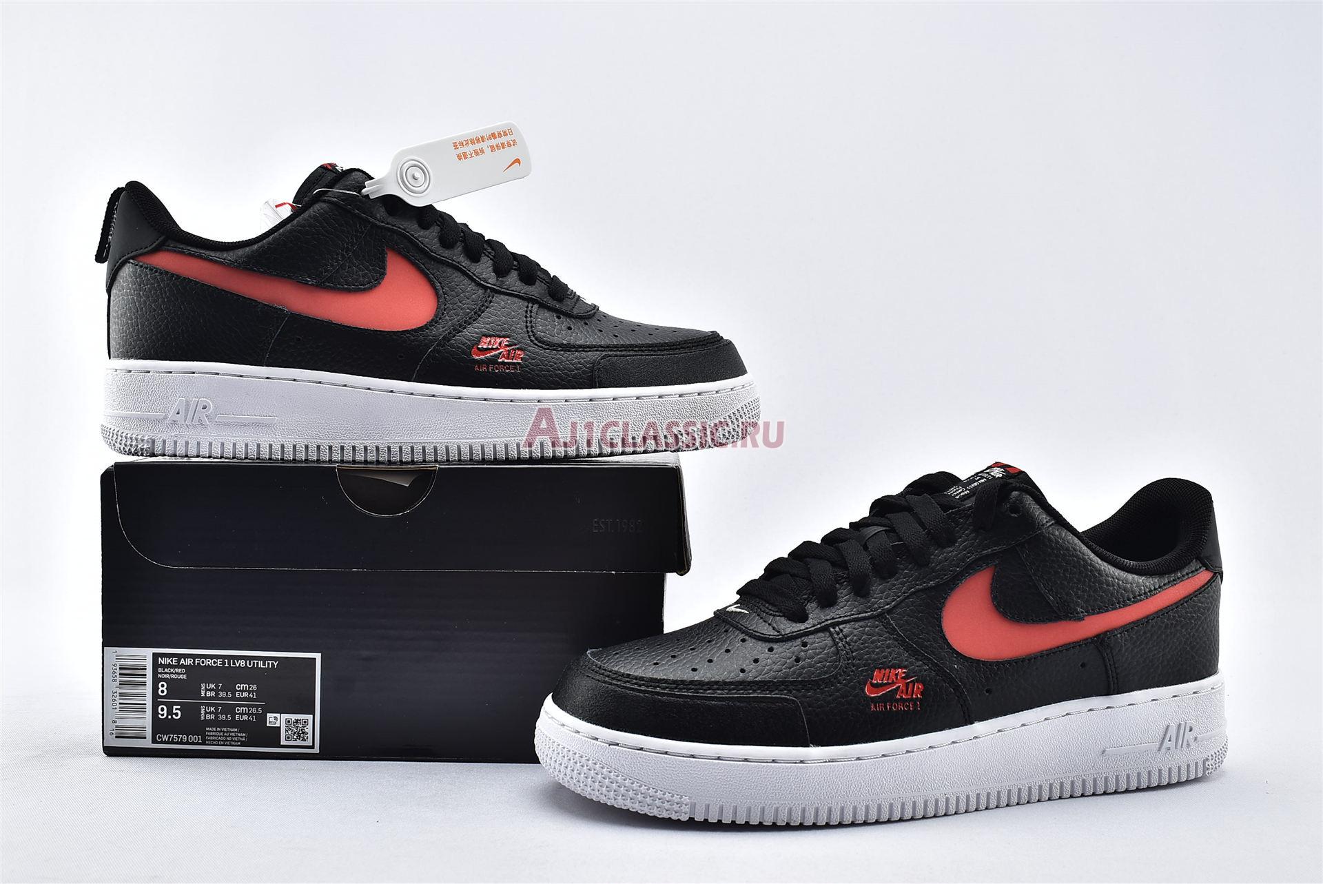 New Nike Air Force 1 Low LV8 Utility "Bred" CW7579-001 Shoes