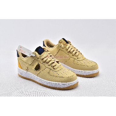 NBA x Air Force 1 07 LV8 Sesame University Gold CT2298-200 Sesame/University Gold/Deep Royal Blue/Sesame Mens Womens Shoes