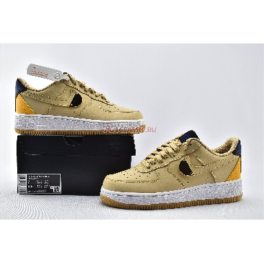 NBA x Air Force 1 07 LV8 Sesame University Gold CT2298-200 Sesame/University Gold/Deep Royal Blue/Sesame Mens Womens Shoes