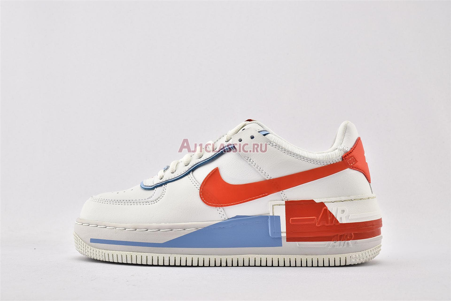 New Nike Wmns Air Force 1 Shadow SE "Team Orange Blue" CQ9503-100 Shoes