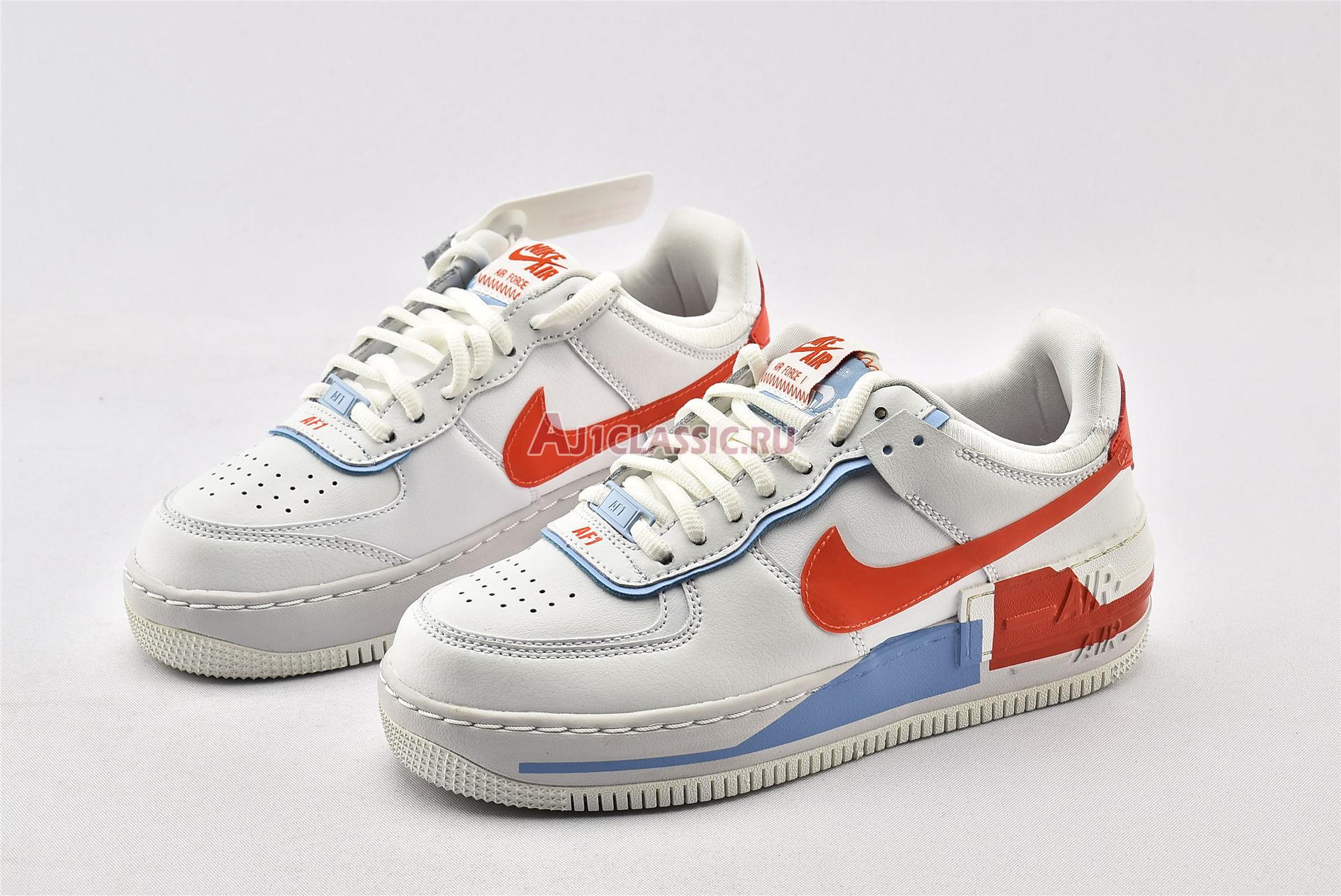 New Nike Wmns Air Force 1 Shadow SE "Team Orange Blue" CQ9503-100 Shoes