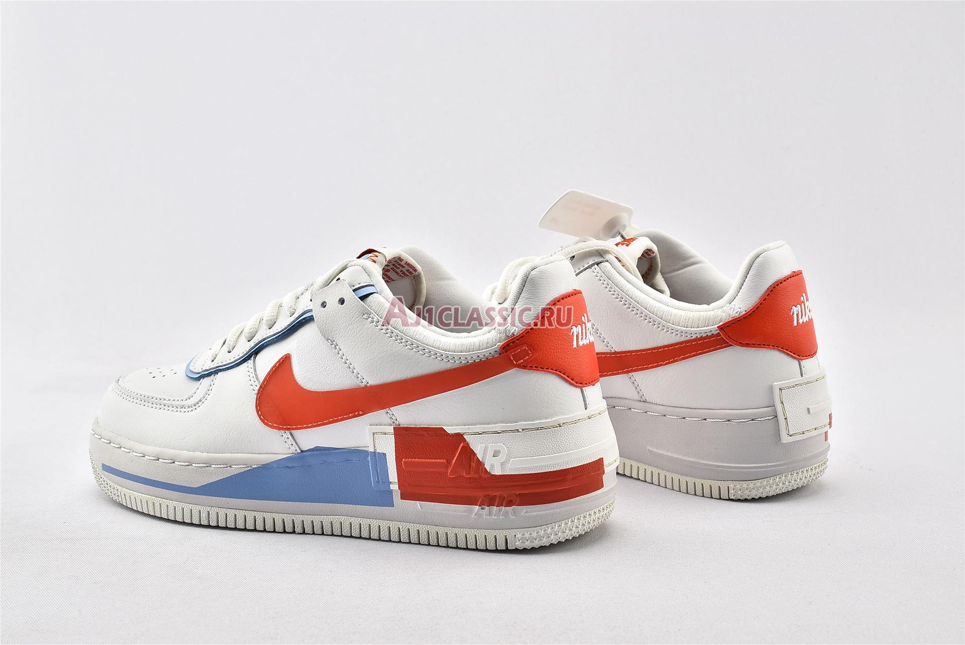 New Nike Wmns Air Force 1 Shadow SE "Team Orange Blue" CQ9503-100 Shoes