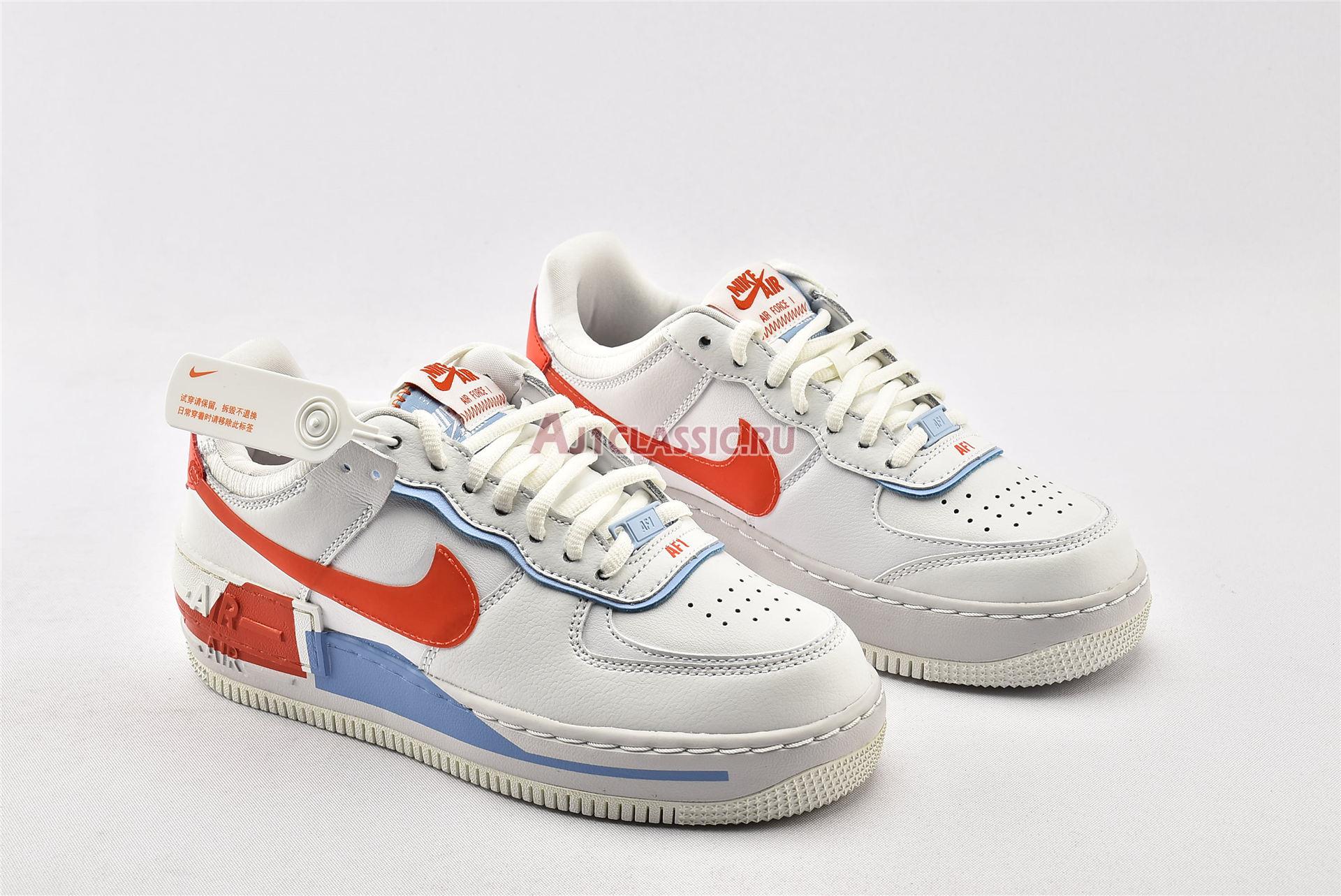 New Nike Wmns Air Force 1 Shadow SE "Team Orange Blue" CQ9503-100 Shoes