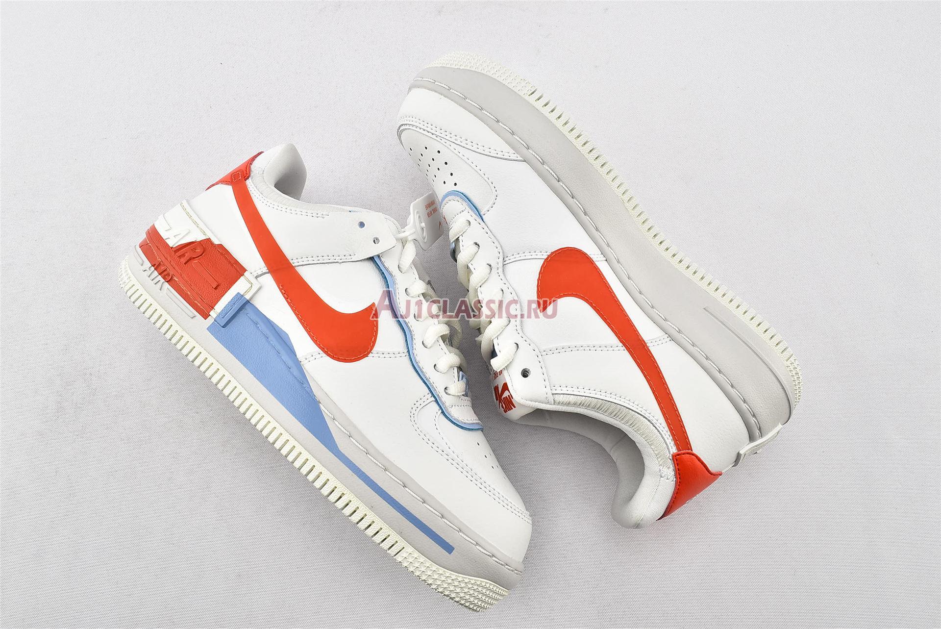 New Nike Wmns Air Force 1 Shadow SE "Team Orange Blue" CQ9503-100 Shoes