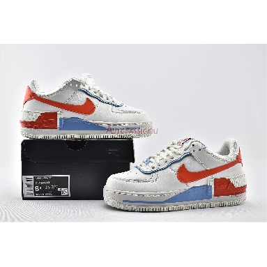 Nike Wmns Air Force 1 Shadow SE Team Orange Blue CQ9503-100 Summit White/Summit White/Team Orange Mens Womens Shoes