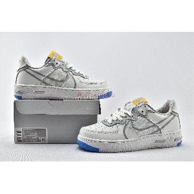 Nike Air Force 1 React Smoke Grey Gold CT1020-100 White/Light Smoke Grey/University Gold Mens Womens Shoes