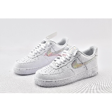 Nike Air Force 1 Low Iridescent Swoosh CJ1646-100 White/White-White Mens Womens Shoes