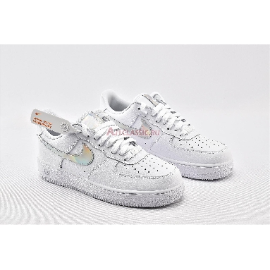 Nike Air Force 1 Low Iridescent Swoosh CJ1646-100 White/White-White Mens Womens Shoes