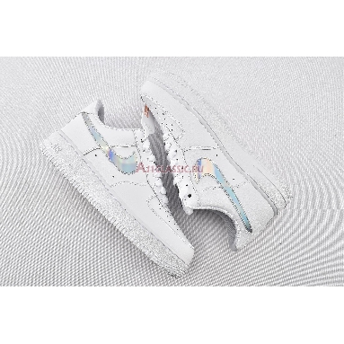 Nike Air Force 1 Low Iridescent Swoosh CJ1646-100 White/White-White Mens Womens Shoes