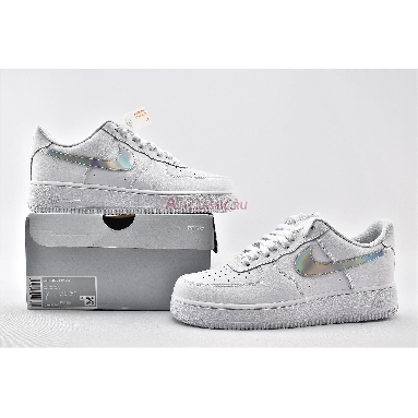 Nike Air Force 1 Low Iridescent Swoosh CJ1646-100 White/White-White Mens Womens Shoes