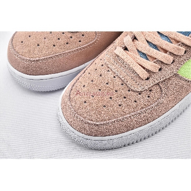 Nike Air Force 1 Low Cut Out Pink CJ1647-600 Washed Coral/Ghost Green-Black-Oracle Aqua Sneakers