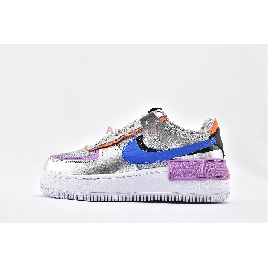 Nike Wmns Air Force 1 Shadow Metallic Silver CW6030-001 Metallic Silver/Fuchsia Glow/Hyper Crimson/Racer Blue DESIGNER Bruce Kilgore SILHOUETTE Air Force 1 TECHNOLOGY Air NICKNAME Metallic Silver CATEGORY Mens Womens Shoes