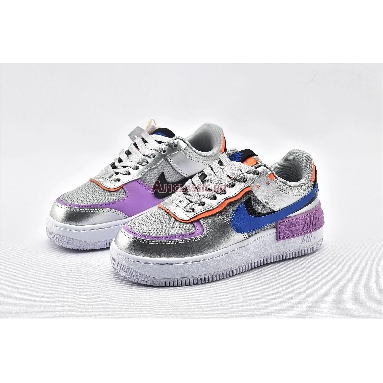 Nike Wmns Air Force 1 Shadow Metallic Silver CW6030-001 Metallic Silver/Fuchsia Glow/Hyper Crimson/Racer Blue DESIGNER Bruce Kilgore SILHOUETTE Air Force 1 TECHNOLOGY Air NICKNAME Metallic Silver CATEGORY Mens Womens Shoes