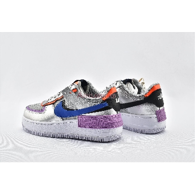 Nike Wmns Air Force 1 Shadow Metallic Silver CW6030-001 Metallic Silver/Fuchsia Glow/Hyper Crimson/Racer Blue DESIGNER Bruce Kilgore SILHOUETTE Air Force 1 TECHNOLOGY Air NICKNAME Metallic Silver CATEGORY Mens Womens Shoes