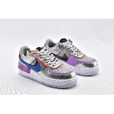 Nike Wmns Air Force 1 Shadow Metallic Silver CW6030-001 Metallic Silver/Fuchsia Glow/Hyper Crimson/Racer Blue DESIGNER Bruce Kilgore SILHOUETTE Air Force 1 TECHNOLOGY Air NICKNAME Metallic Silver CATEGORY Mens Womens Shoes