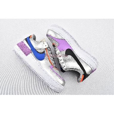 Nike Wmns Air Force 1 Shadow Metallic Silver CW6030-001 Metallic Silver/Fuchsia Glow/Hyper Crimson/Racer Blue DESIGNER Bruce Kilgore SILHOUETTE Air Force 1 TECHNOLOGY Air NICKNAME Metallic Silver CATEGORY Mens Womens Shoes