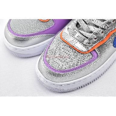 Nike Wmns Air Force 1 Shadow Metallic Silver CW6030-001 Metallic Silver/Fuchsia Glow/Hyper Crimson/Racer Blue DESIGNER Bruce Kilgore SILHOUETTE Air Force 1 TECHNOLOGY Air NICKNAME Metallic Silver CATEGORY Mens Womens Shoes