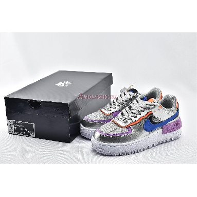 Nike Wmns Air Force 1 Shadow Metallic Silver CW6030-001 Metallic Silver/Fuchsia Glow/Hyper Crimson/Racer Blue DESIGNER Bruce Kilgore SILHOUETTE Air Force 1 TECHNOLOGY Air NICKNAME Metallic Silver CATEGORY Mens Womens Shoes