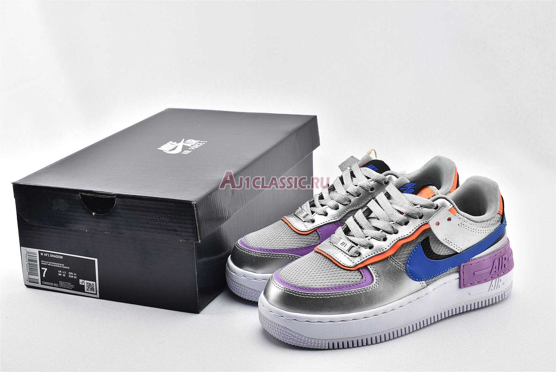 New Nike Wmns Air Force 1 Shadow "Metallic Silver" CW6030-001 Shoes