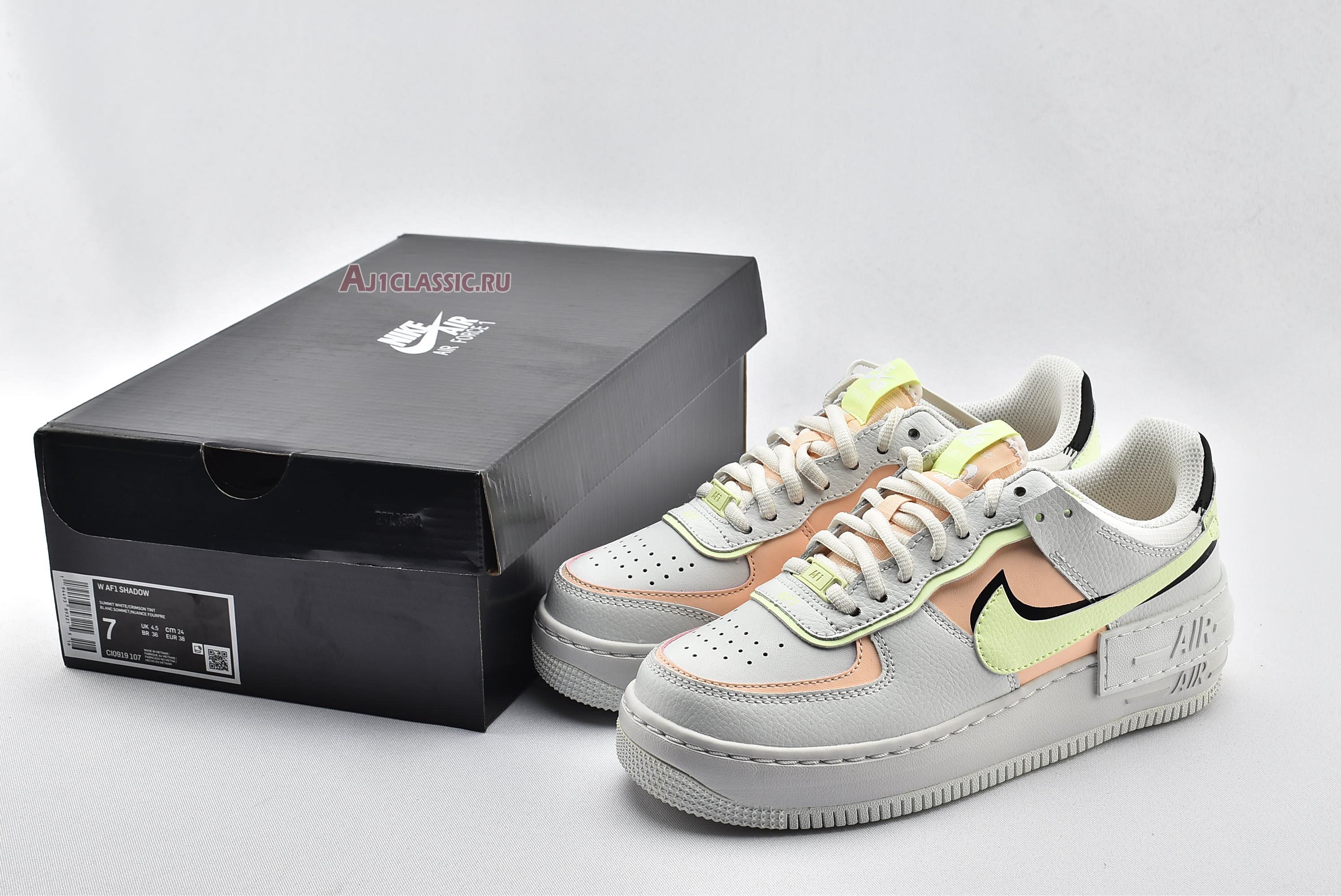 New Nike Wmns Air Force 1 Shadow "White Crimson Tint" CI0919-107 Shoes