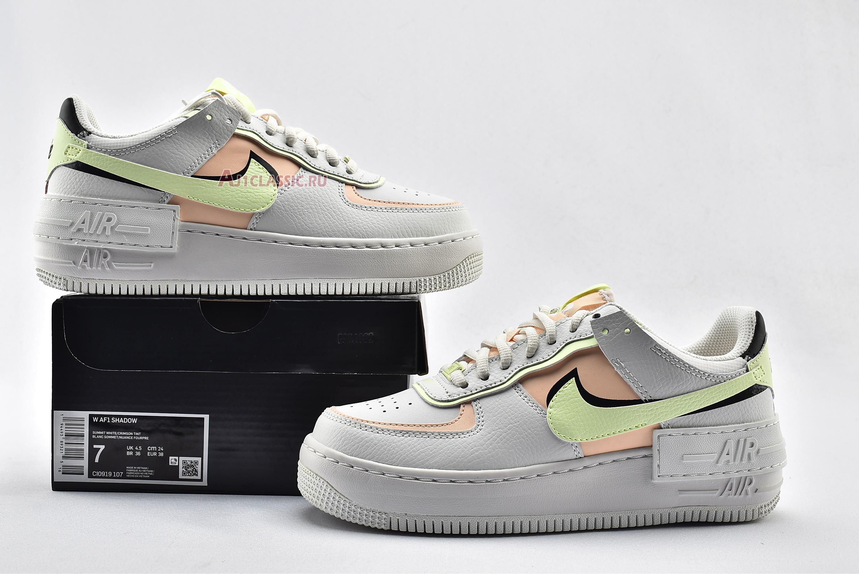 New Nike Wmns Air Force 1 Shadow "White Crimson Tint" CI0919-107 Shoes