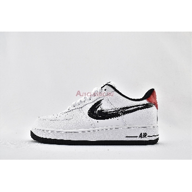 Nike Air Force 1 Low Brushstroke Swoosh - White DA4657-100 White/University Red/Black Mens Womens Shoes