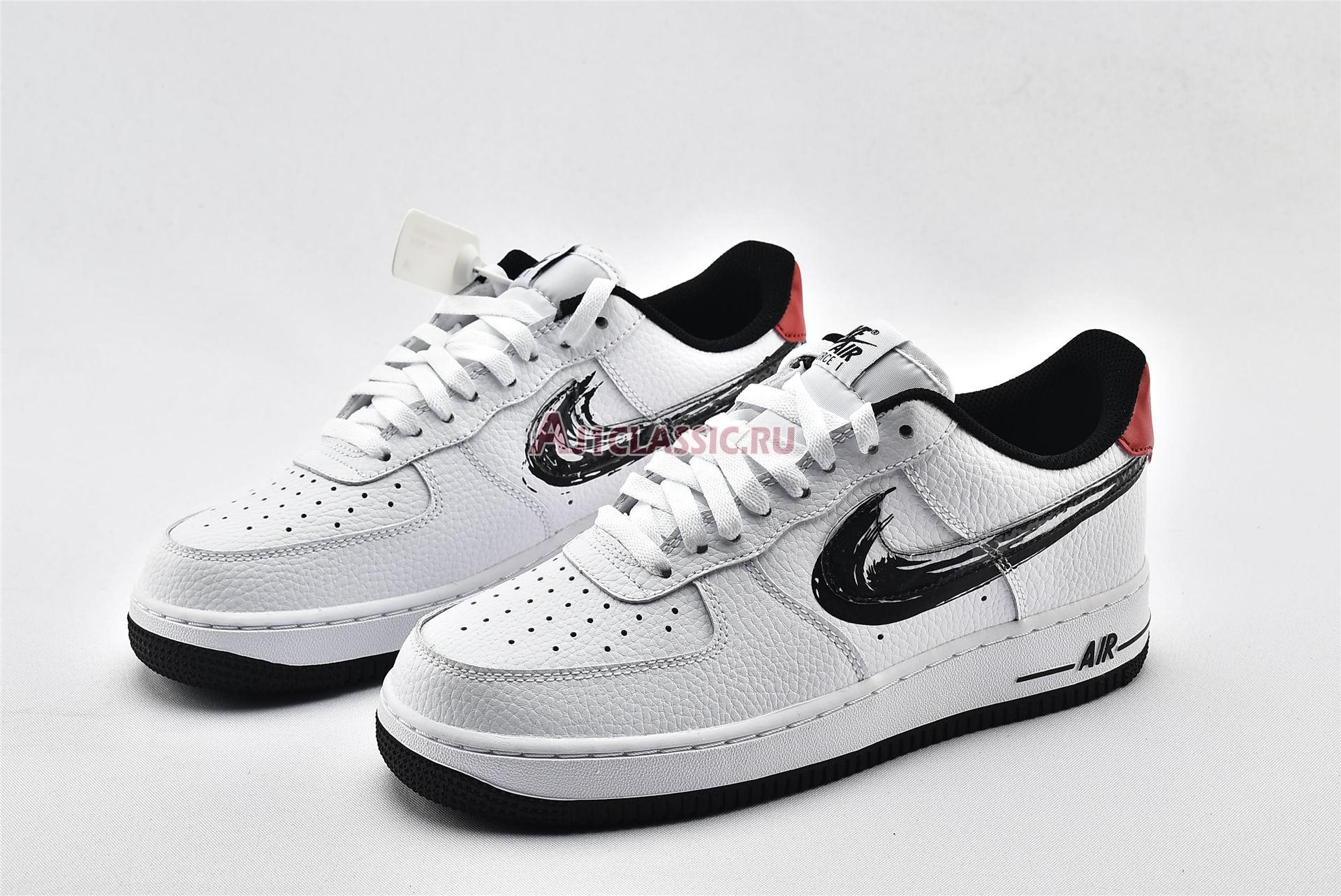 New Nike Air Force 1 Low "Brushstroke Swoosh - White" DA4657-100 Shoes