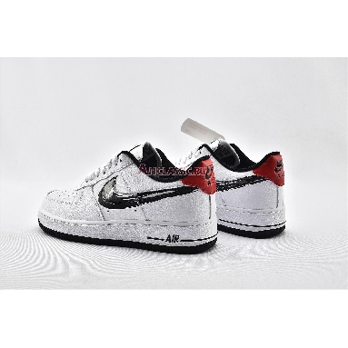 Nike Air Force 1 Low Brushstroke Swoosh - White DA4657-100 White/University Red/Black Mens Womens Shoes