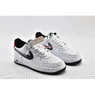 Nike Air Force 1 Low Brushstroke Swoosh - White DA4657-100 White/University Red/Black Mens Womens Shoes