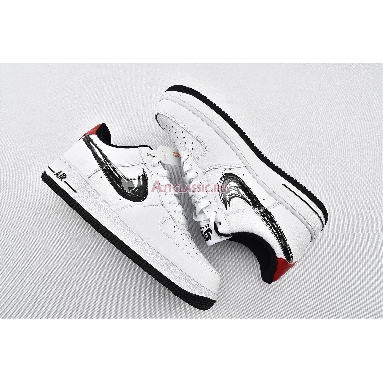 Nike Air Force 1 Low Brushstroke Swoosh - White DA4657-100 White/University Red/Black Mens Womens Shoes