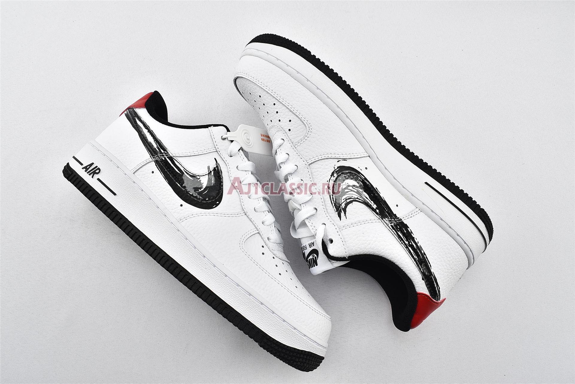 New Nike Air Force 1 Low "Brushstroke Swoosh - White" DA4657-100 Shoes