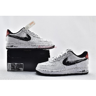 Nike Air Force 1 Low Brushstroke Swoosh - White DA4657-100 White/University Red/Black Mens Womens Shoes