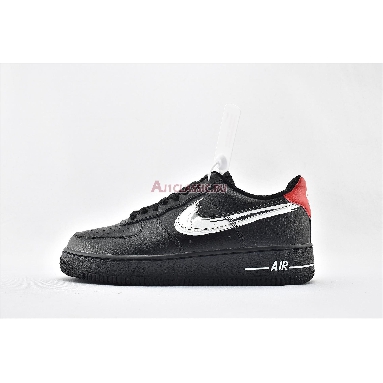 Nike Air Force 1 Low Brushstroke Swoosh - Black DA4657-001 Black/White/University Red Mens Womens Shoes