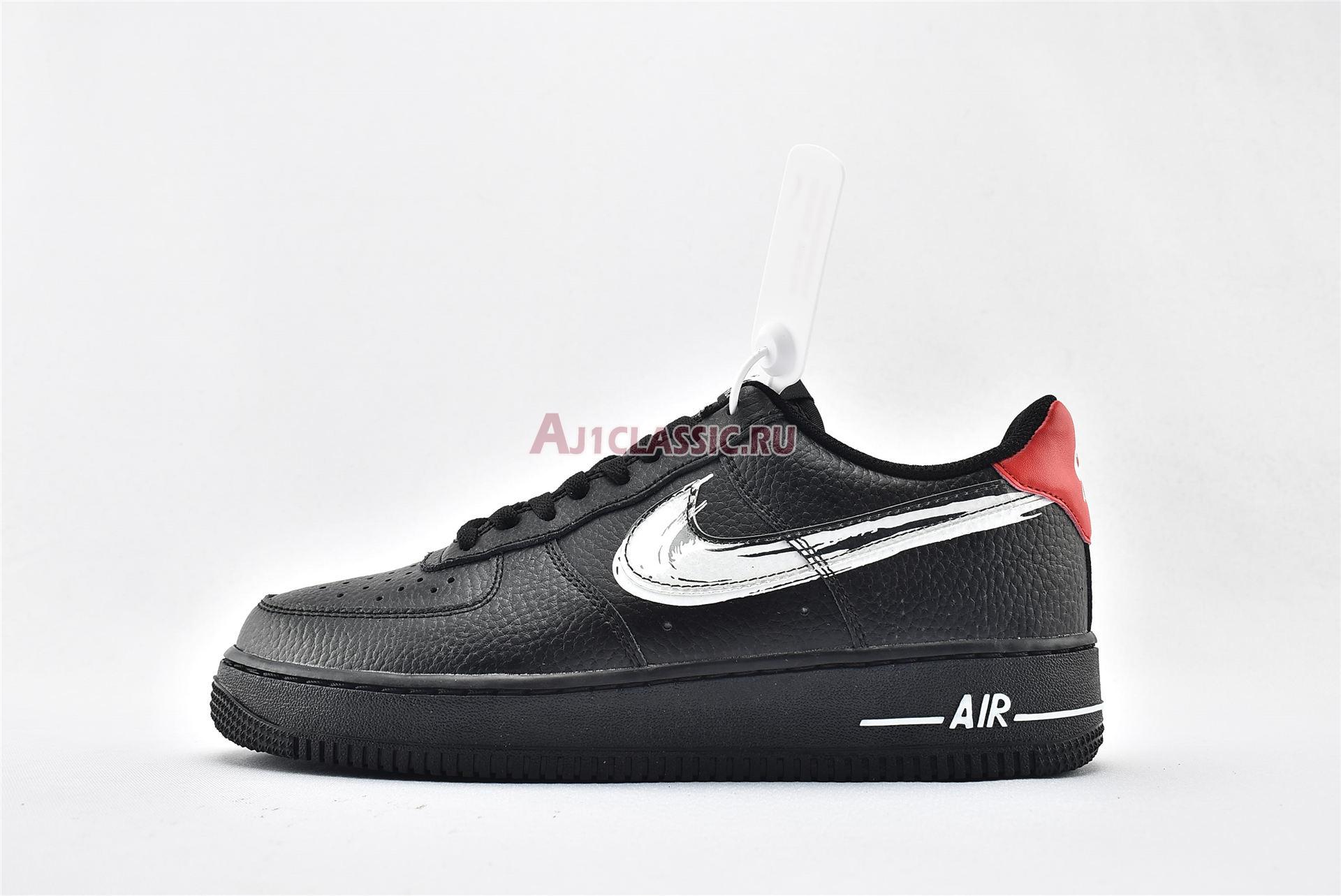 New Nike Air Force 1 Low "Brushstroke Swoosh - Black" DA4657-001 Shoes