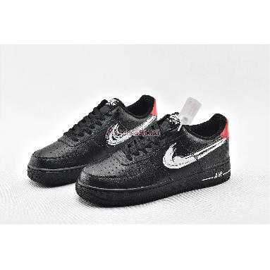 Nike Air Force 1 Low Brushstroke Swoosh - Black DA4657-001 Black/White/University Red Mens Womens Shoes