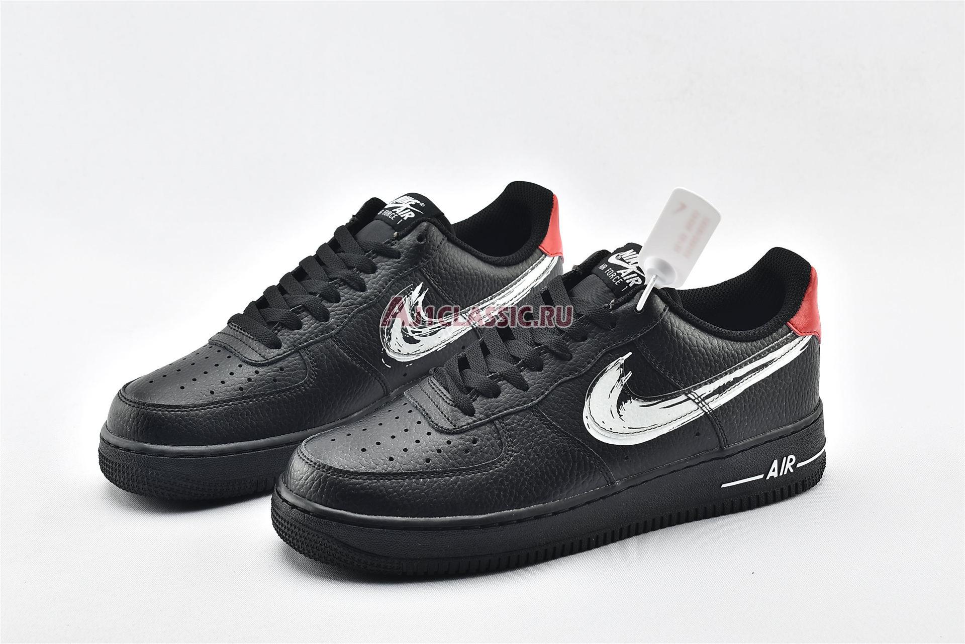 New Nike Air Force 1 Low "Brushstroke Swoosh - Black" DA4657-001 Shoes