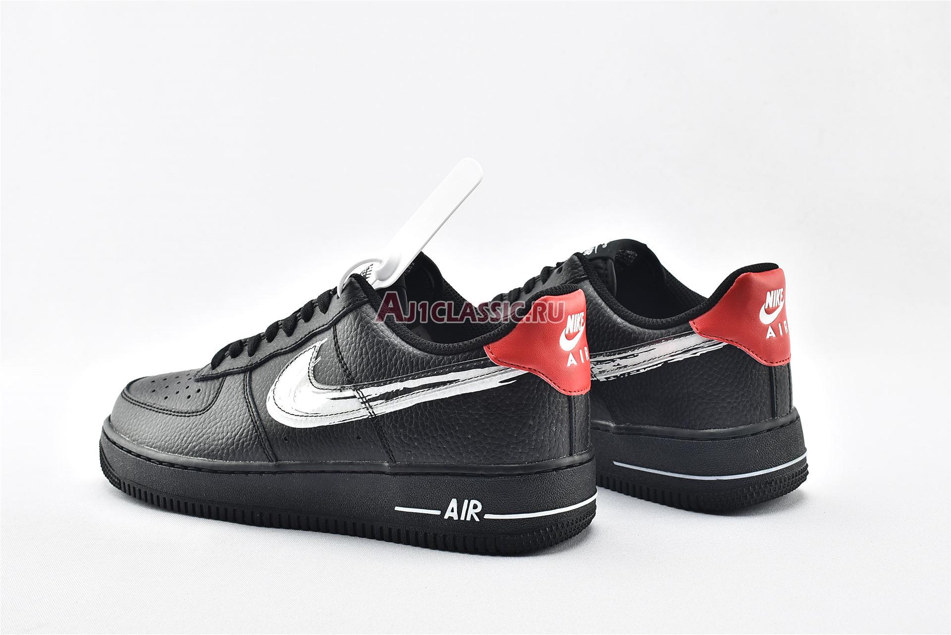 New Nike Air Force 1 Low "Brushstroke Swoosh - Black" DA4657-001 Shoes