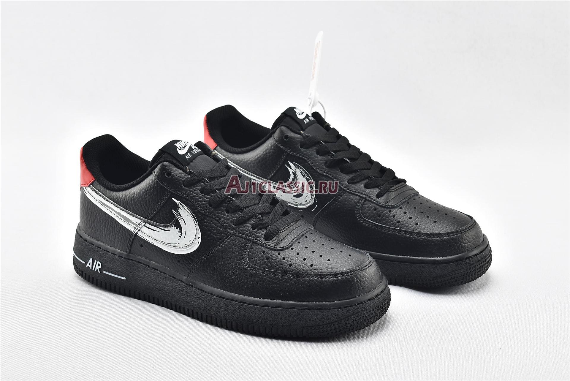 New Nike Air Force 1 Low "Brushstroke Swoosh - Black" DA4657-001 Shoes