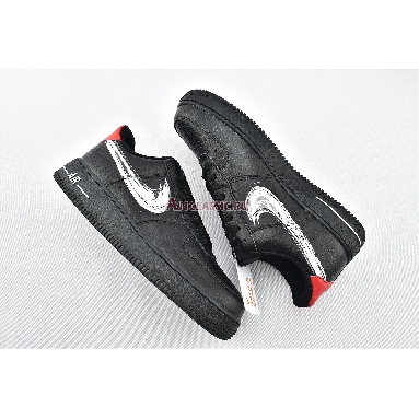 Nike Air Force 1 Low Brushstroke Swoosh - Black DA4657-001 Black/White/University Red Mens Womens Shoes