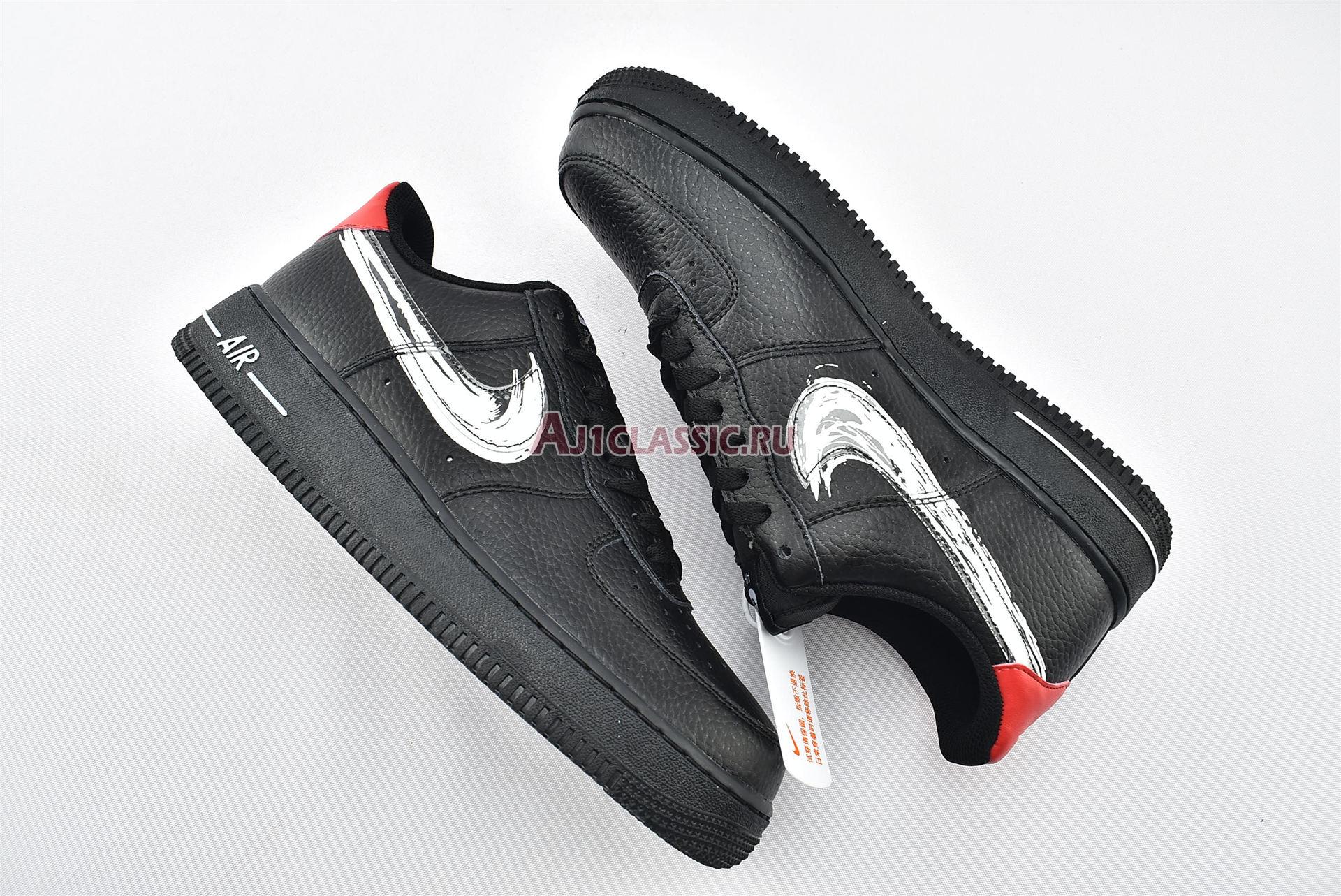 New Nike Air Force 1 Low "Brushstroke Swoosh - Black" DA4657-001 Shoes