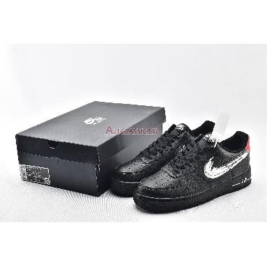 Nike Air Force 1 Low Brushstroke Swoosh - Black DA4657-001 Black/White/University Red Mens Womens Shoes