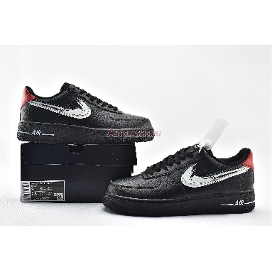 Nike Air Force 1 Low Brushstroke Swoosh - Black DA4657-001 Black/White/University Red Mens Womens Shoes