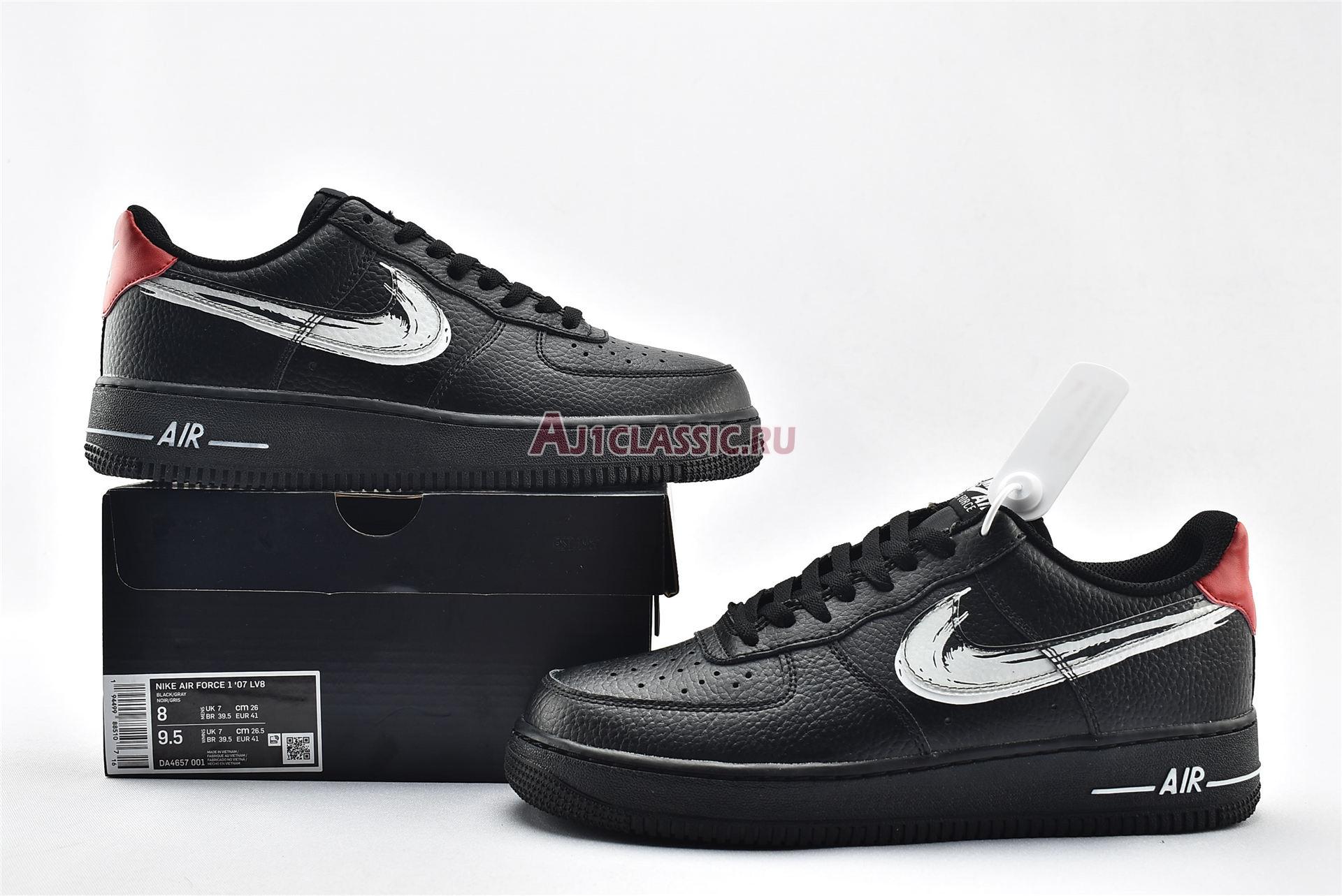 New Nike Air Force 1 Low "Brushstroke Swoosh - Black" DA4657-001 Shoes