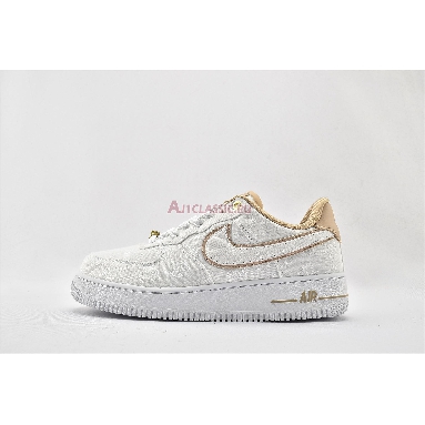 Nike Air Force 1 Low 07 Lux Basketball Print 898889-102 White/White-Metallic Gold-Bio Beige Mens Womens Shoes