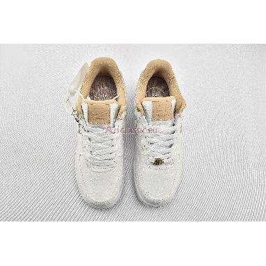 Nike Air Force 1 Low 07 Lux Basketball Print 898889-102 White/White-Metallic Gold-Bio Beige Mens Womens Shoes