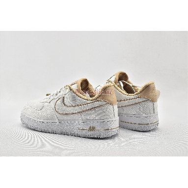 Nike Air Force 1 Low 07 Lux Basketball Print 898889-102 White/White-Metallic Gold-Bio Beige Mens Womens Shoes