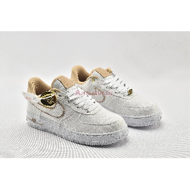 Nike Air Force 1 Low 07 Lux Basketball Print 898889-102 White/White-Metallic Gold-Bio Beige Mens Womens Shoes