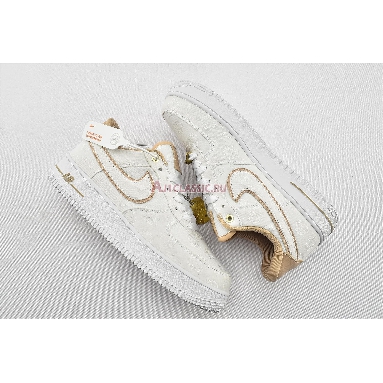 Nike Air Force 1 Low 07 Lux Basketball Print 898889-102 White/White-Metallic Gold-Bio Beige Mens Womens Shoes