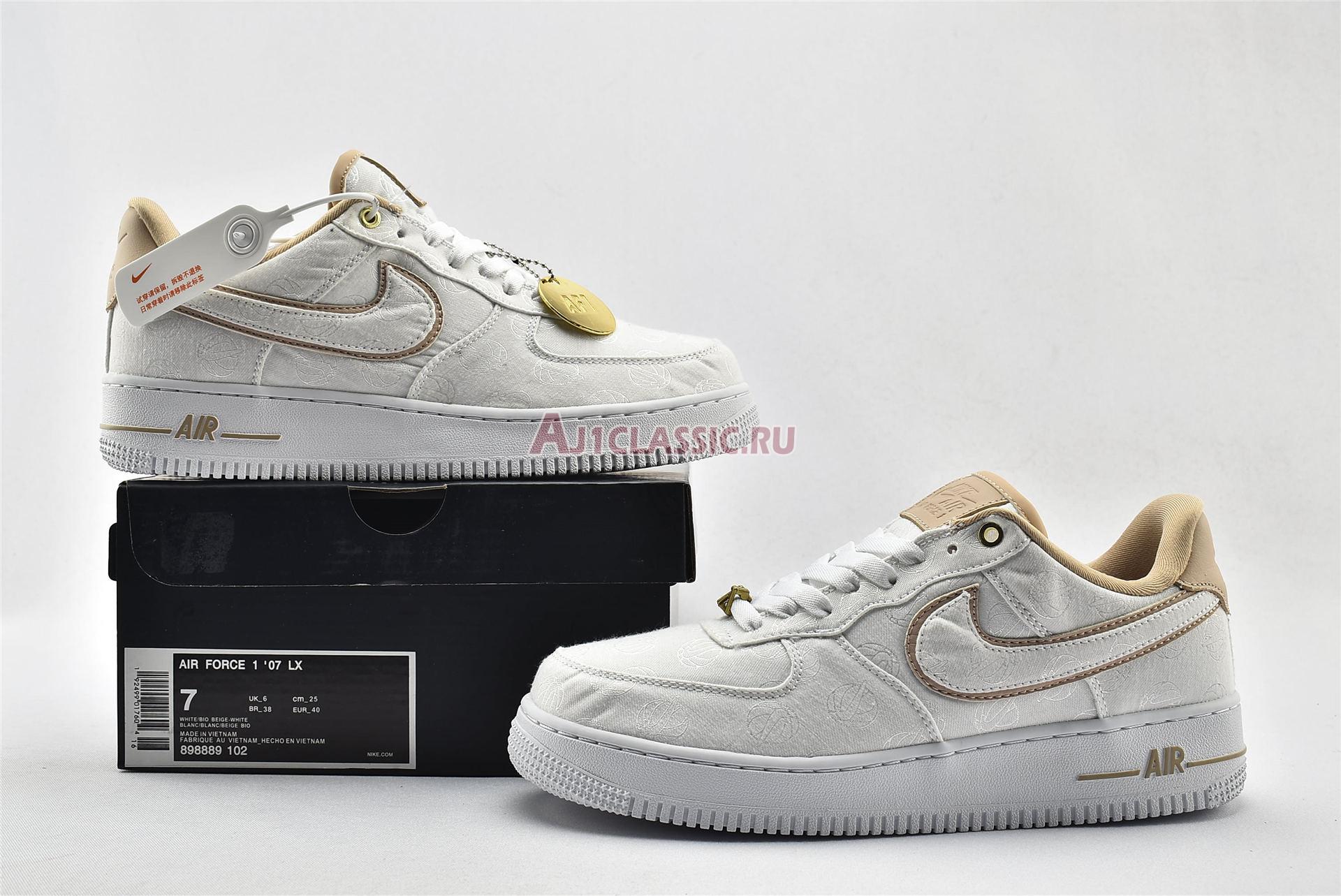 New Nike Air Force 1 Low 07 Lux "Basketball Print" 898889-102 Shoes